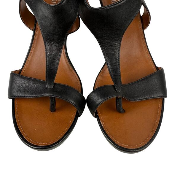 Franco Sarto Women's Dori Wedge Sandals Leather Black Size 9 - Picture 3 of 8